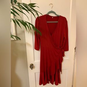 Beautiful wrap red dress